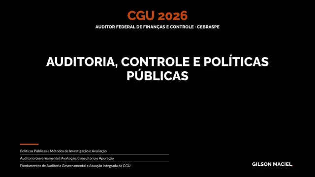Capa do curso Políticas Públicas, Controle e Auditoria
