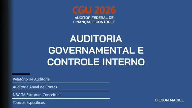 Capa do curso Auditoria Governamental e Controle Interno