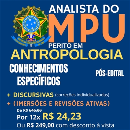 MPU (Analista - Antropologia) - Conhecimentos Específicos + Redação