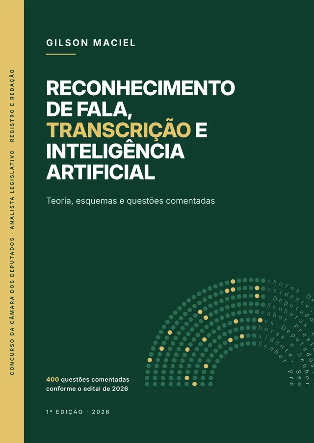 Capa do livro Reconhecimento de Fala, Transcrição e Inteligência Artificial